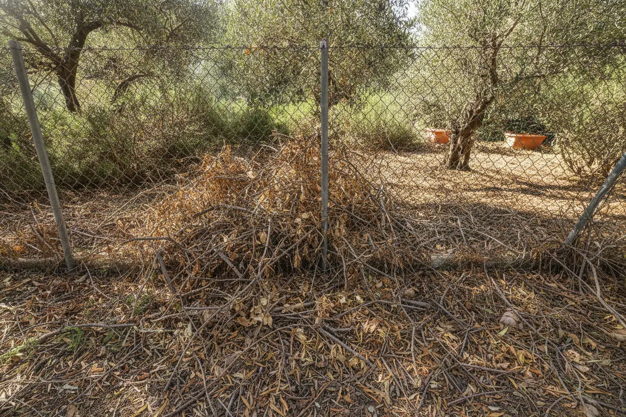 Terrain nettoyé après enlèvement des résidus de coupe, avant l’intervention à Hyères