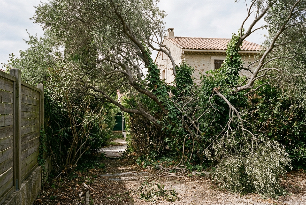Chantier à Le Lavandou avant intervention